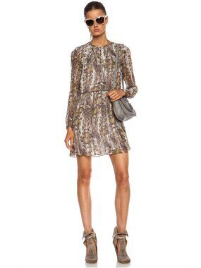 Jenni Kayne Animal Print Silk Dress - Size Medium